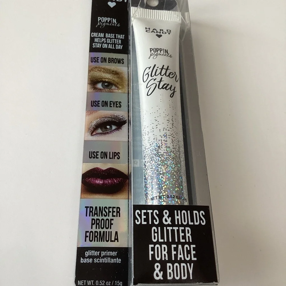 Hard Candy Glitter Stay Primer  Hard Candy Poppin Pigments Glitter Stay Primer